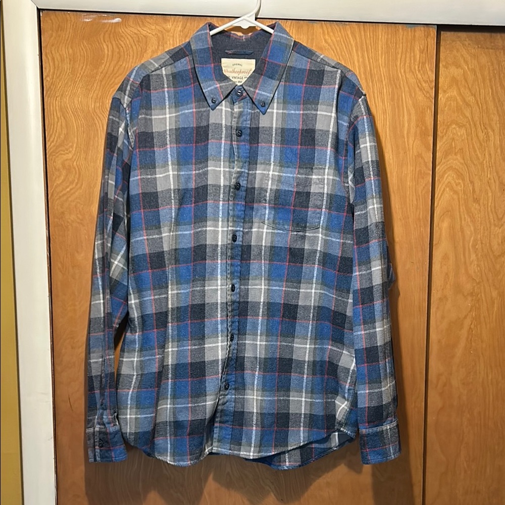 Weatherproof Vintage Men’s Button Down Plaid Shirt